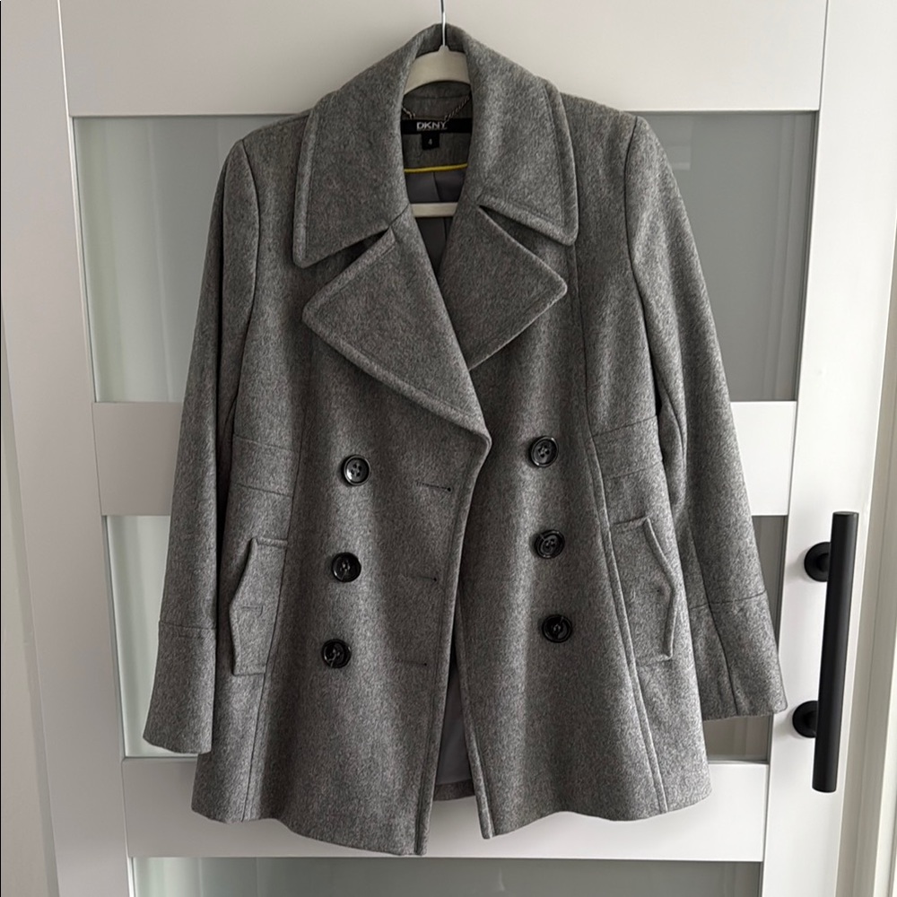 DKNY Women's Gray Peacoat